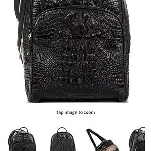 Brahmin Black Embossed Leather Bag